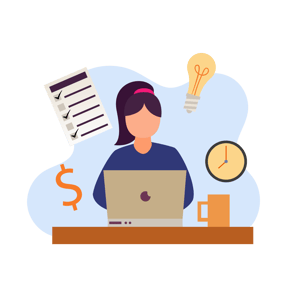 —Pngtree—work from home with girl_5392465